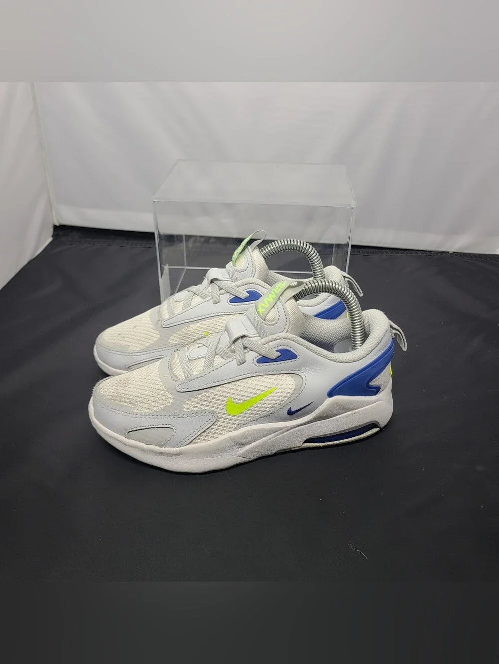 Nike Air Max Bolt 'Pure Platinum Royal Volt' kids size 1Y